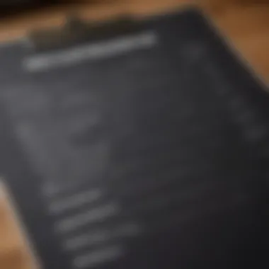 Close-up of a well-structured workout plan on a clipboard