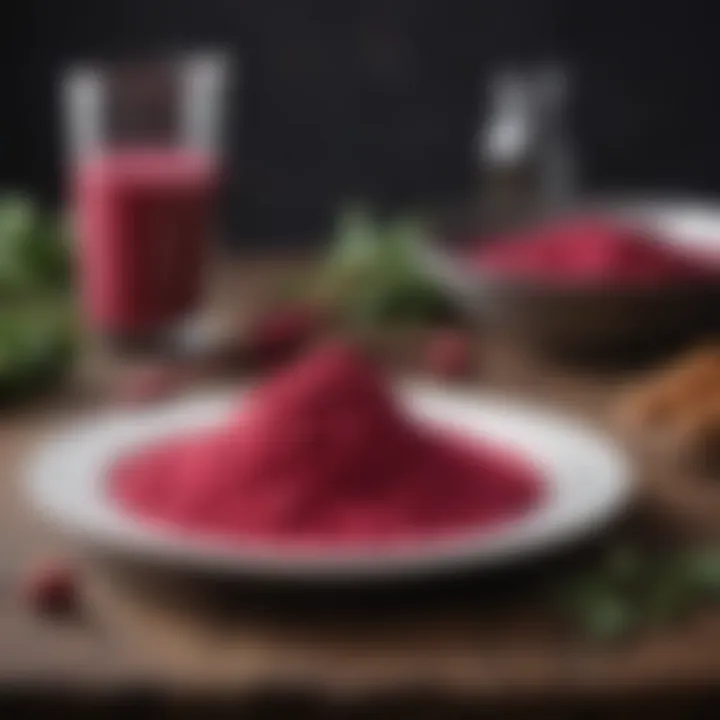 Beetroot powder enhancing the flavor of gourmet dishes