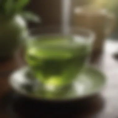 Morning Light on Green Tea Cup Green tea cup and saucer with a hint of morning sunlight