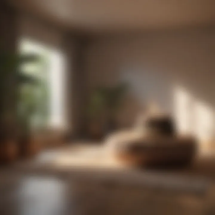 Calming meditation space with soft lighting
