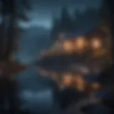 Tranquil nighttime scenery promoting relaxation