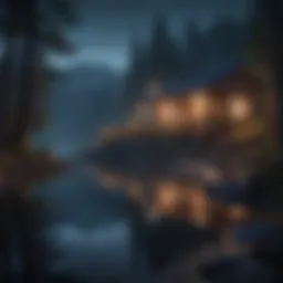 Tranquil nighttime scenery promoting relaxation