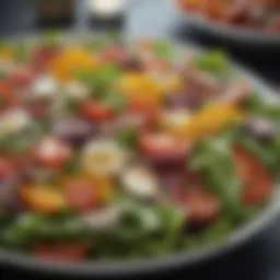 Vibrant colorful salad packed with fresh vegetables and lean protein.