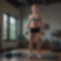 A beginner engaging in a full-body workout at home using bodyweight exercises