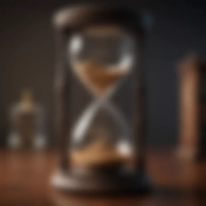 Hourglass showing progression and time management