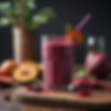 Beetroot Smoothie Delight Smoothie made with beetroot powder and fruits