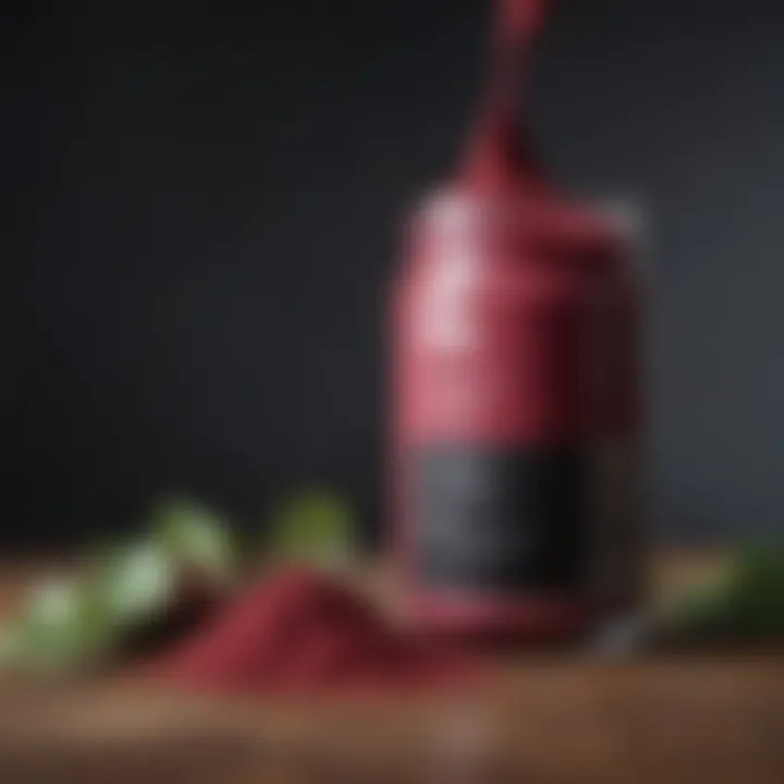 Nutritional chart showcasing the benefits of beetroot powder