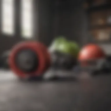 Weights and resistance bands arranged for strength training