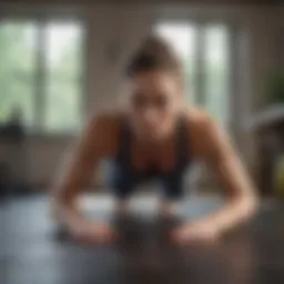 Woman performing plank exercise