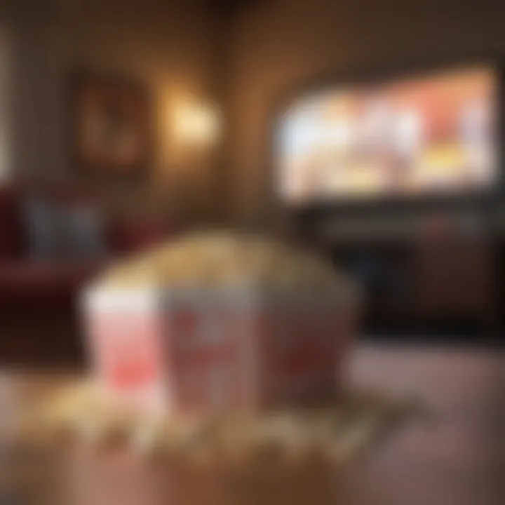 A romantic movie setup with popcorn