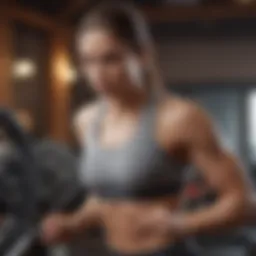 Woman doing intense workout