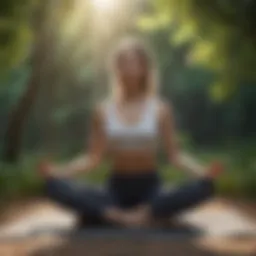 Person practicing yoga in serene nature