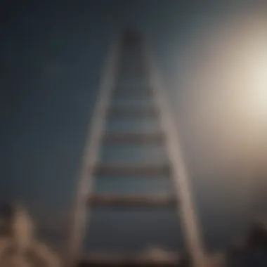 Illustration of a ladder leading upwards symbolizing personal growth