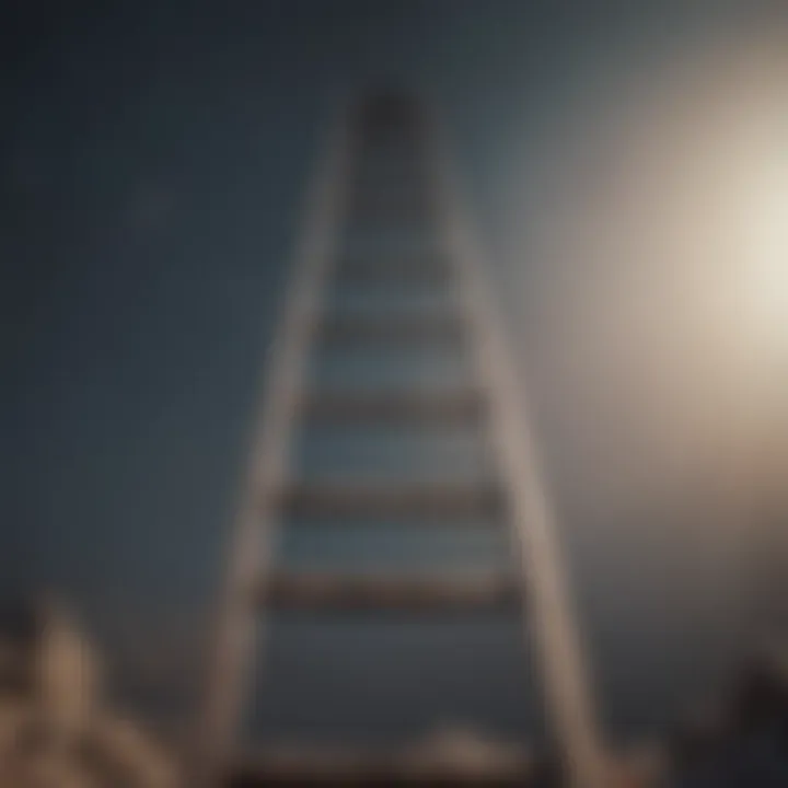 Illustration of a ladder leading upwards symbolizing personal growth