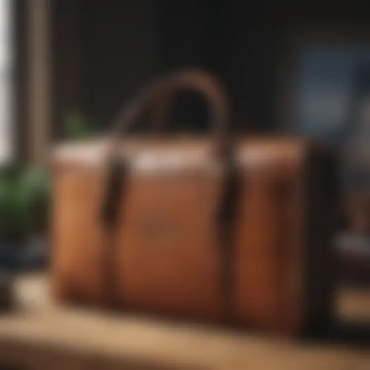 Handcrafted Leather Briefcase with Monogram Detailing