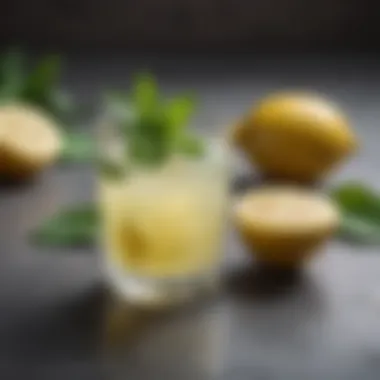 Refreshing Lemon Juice with Mint A glass of lemon juice with mint leaves