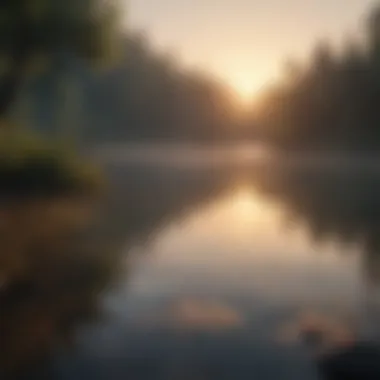 Sunrise over a tranquil lake