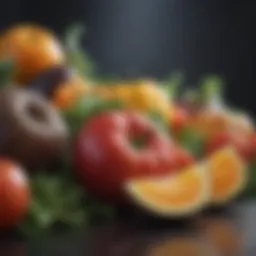 A vibrant assortment of low calorie fruits and vegetables