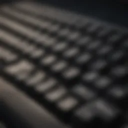 A close-up view of a keyboard showcasing efficient typing techniques.