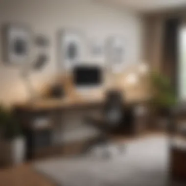 Optimized Home Office for Productivity An inviting home office arranged for optimal productivity, featuring minimalist decor and organizational tools.