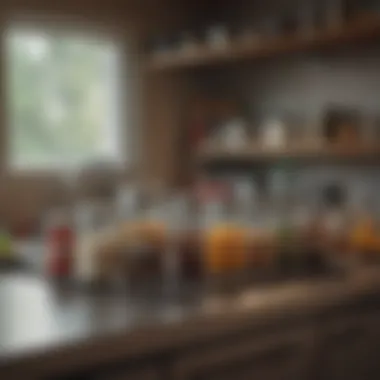 Efficient Kitchen Organization A neatly organized kitchen with labeled containers and visible ingredients promoting efficiency.