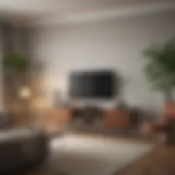 A serene living room showcasing clever storage solutions that enhance space.