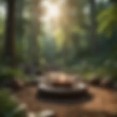 Peaceful Outdoor Meditation Space Serene outdoor setting with natural elements fostering peace
