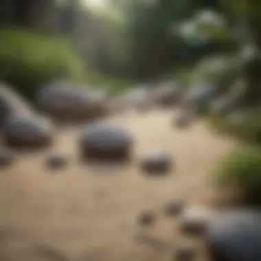 Tranquil Zen Garden Zen garden with stones and raked sand promoting tranquility