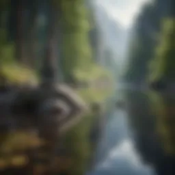 A serene landscape representing balance and tranquility