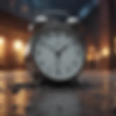 The Essence of Time Management A clock with a vibrant background illustrating the concept of time