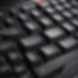 A close-up of a computer keyboard