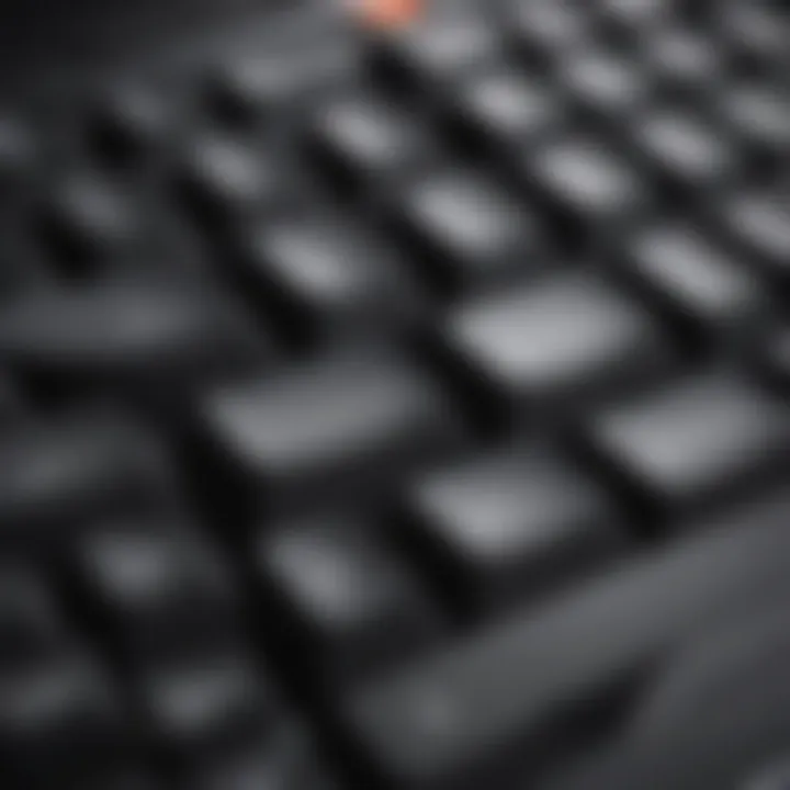 A close-up of a computer keyboard