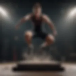 Athlete performing explosive plyometric jump