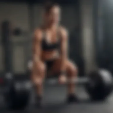 Fit woman engaging in stiff-legged deadlifts with kettlebells