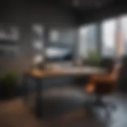 Minimalist workspace setup with sleek modern design elements