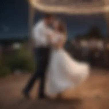 Dance Under the Stars A couple sharing a dance under the stars, enveloped in a romantic atmosphere.