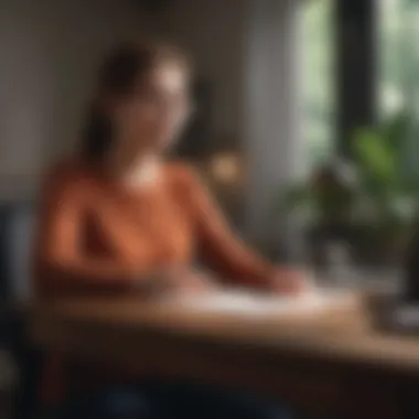 A person practicing mindfulness at their desk