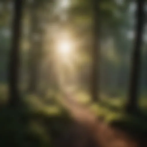 Morning Sunlight Filtering Through Trees