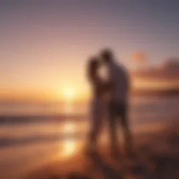 Romantic sunset with a couple