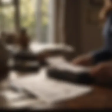 Navigating Financial Transactions Under the Table Silhouette of a nanny holding a payment envelope