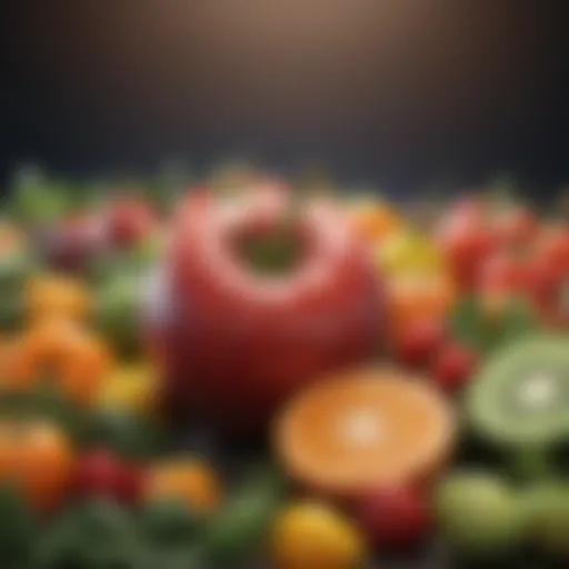 Colorful assortment of fresh fruits and vegetables