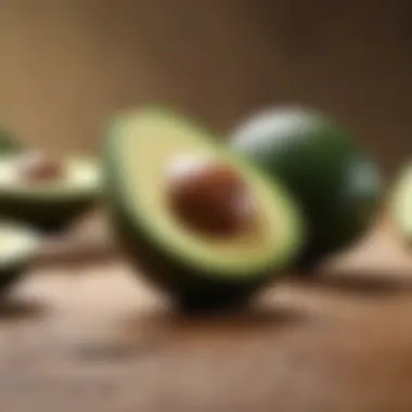 Sliced avocados showcasing creamy texture