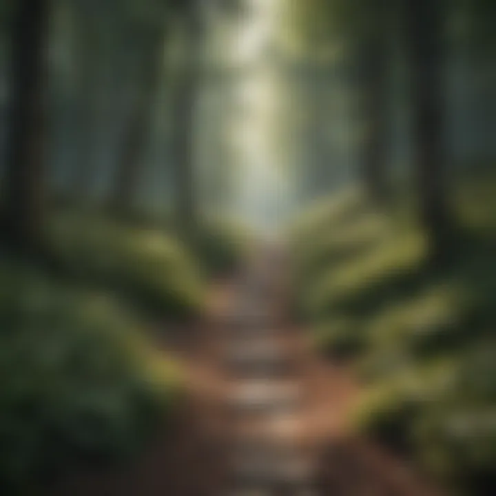 A winding path through a forest illustrating the journey of recovery