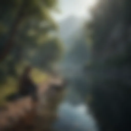A serene landscape depicting solitude and introspection
