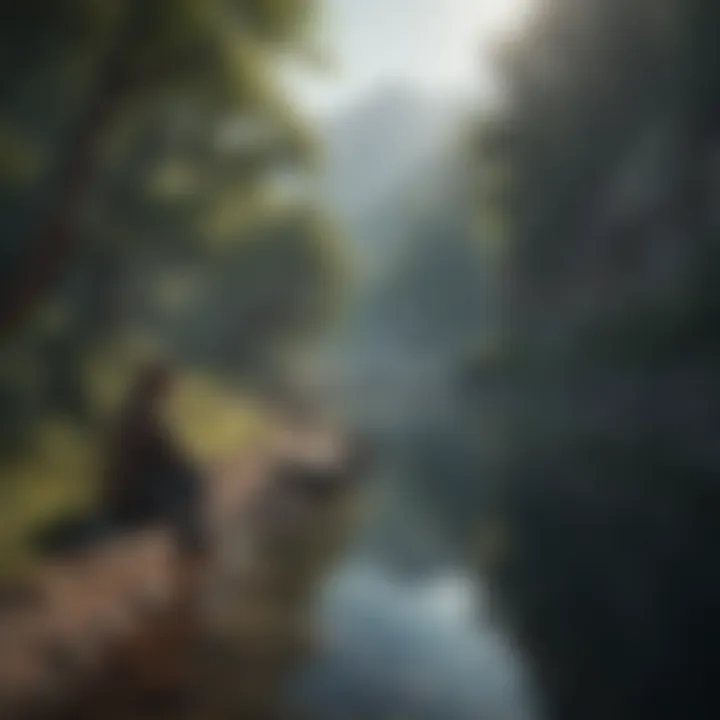 A serene landscape depicting solitude and introspection