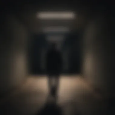 Finding Light in Darkness Person walking through a dark tunnel with a faint light at the end
