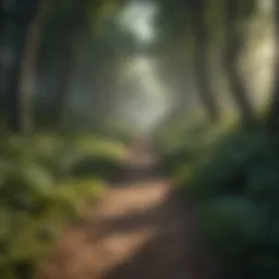 A serene pathway through a lush forest symbolizing self-discovery and exploration.