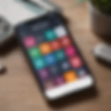 A close-up view of a smartphone displaying various personal planner apps