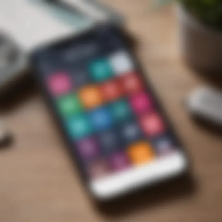 A close-up view of a smartphone displaying various personal planner apps