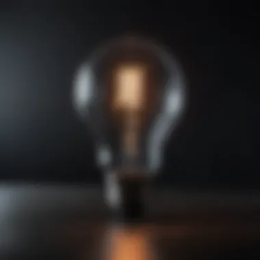 A light bulb illuminating a dark space indicating moments of clarity